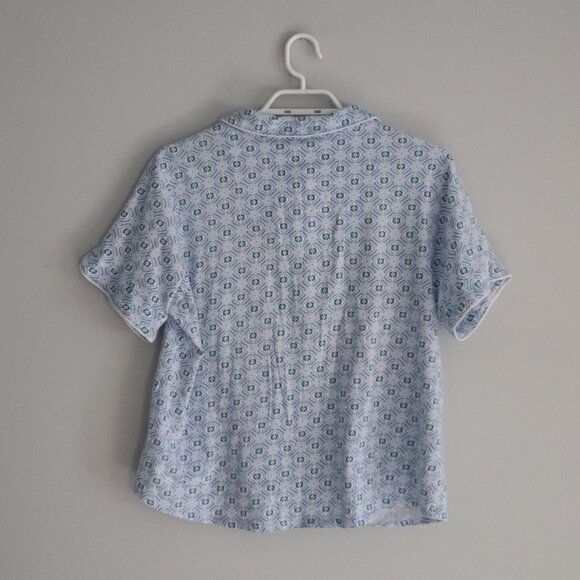 Jane & Bleecker Womens Sz M Blue 2-Piece Cotton Matching Sleepwear Pajama Set - Picture 4 of 16